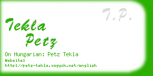 tekla petz business card